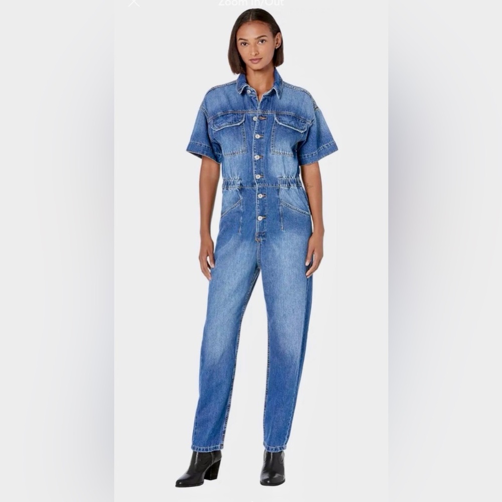 Free People we the free denim jumpsuit